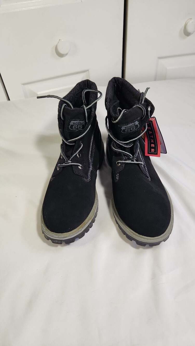 Route 66 Men's Black Suede Leather Work Boots Size 10.5